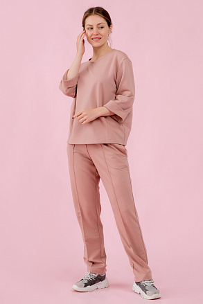 Брюки трикотажные пудровые